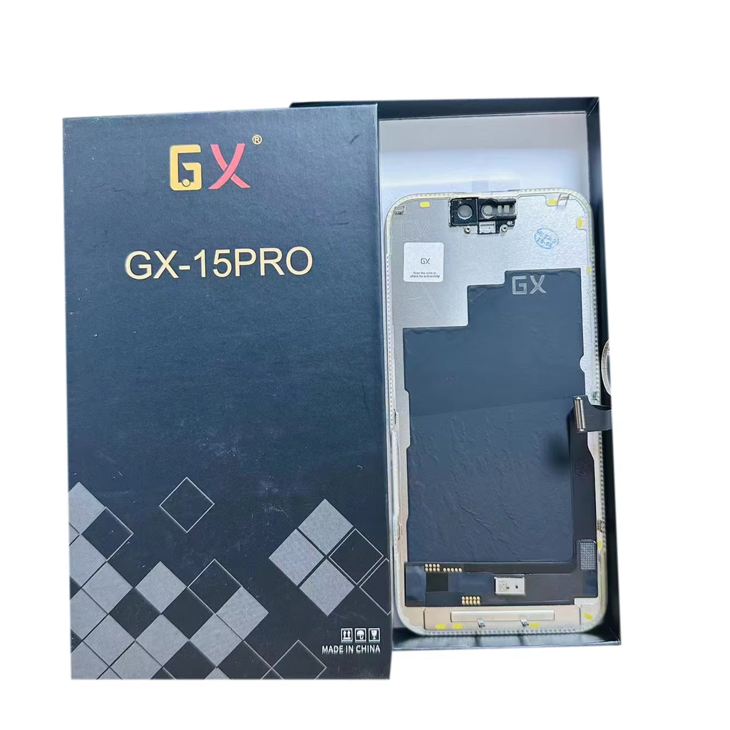 Hard OLED screen for iPhone 15 Pro, with its labelled box