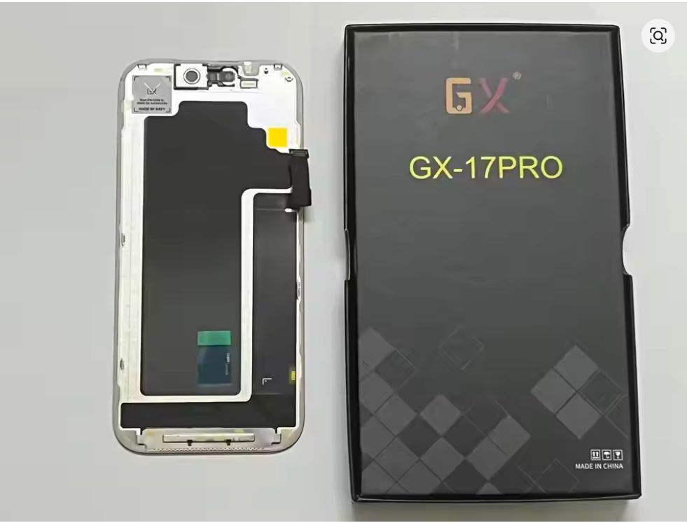 Hard OLED screen for iPhone 17 Pro, with its labelled box
