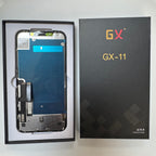 Incell HD+ LCD screen for iPhone 11 in its tray, beside its labelled box