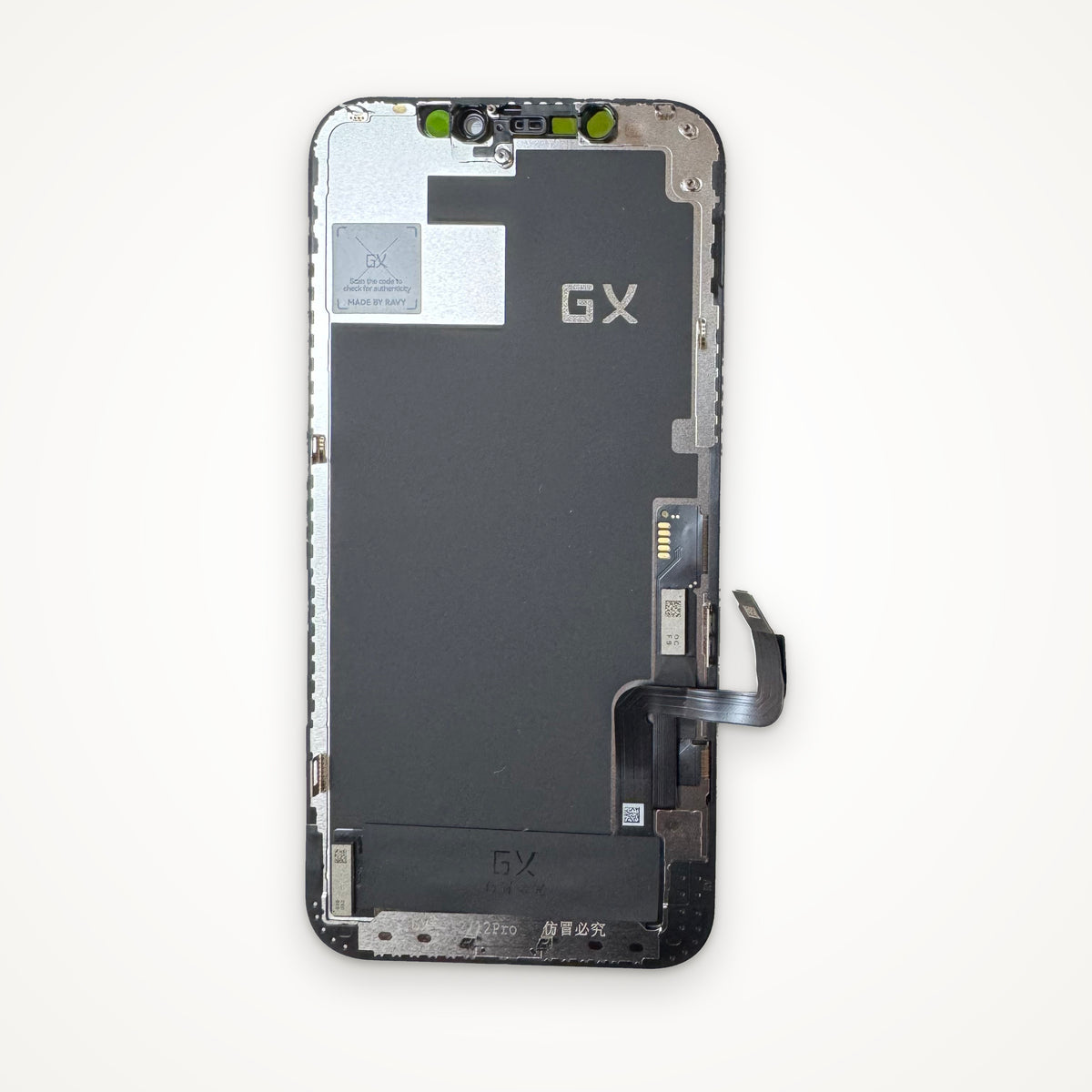 Hard OLED screen for iPhone 12 and 12 Pro, from the back