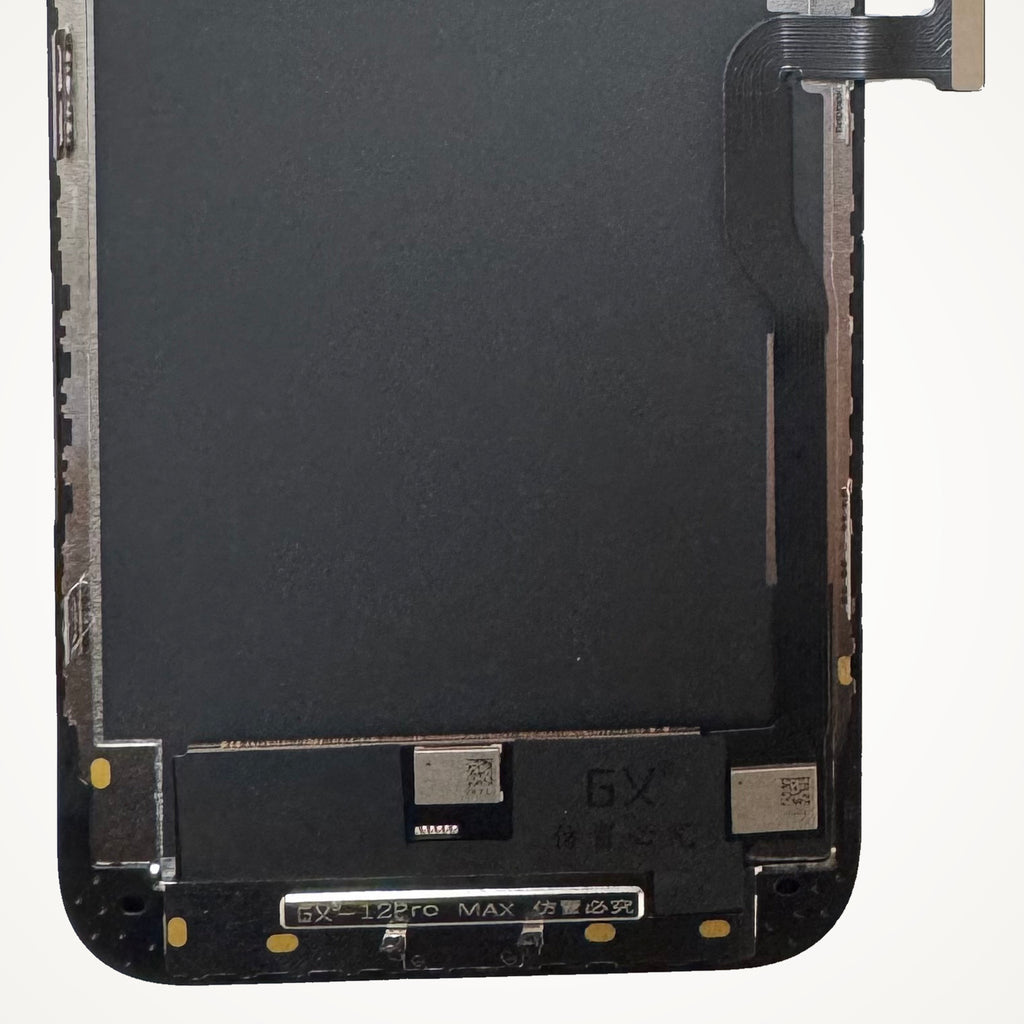 Hard OLED screen for iPhone 12 Pro Max, the lower back up close