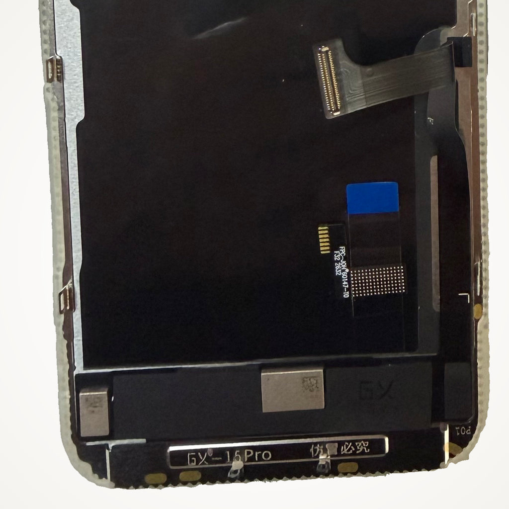 Hard OLED screen for iPhone 15 Pro, the lower back up close
