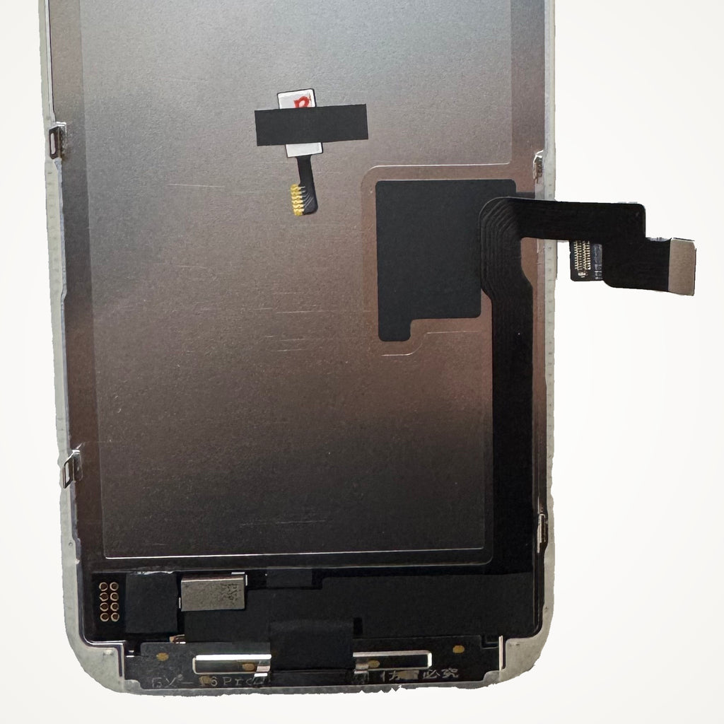 Hard OLED screen for iPhone 16 Pro, the lower back up close