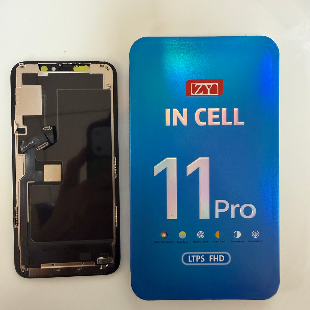 FHD incell LCD screen for iPhone 11 Pro beside its box